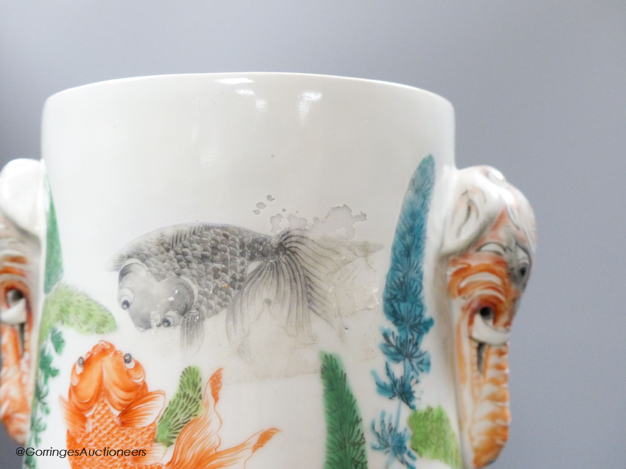 An early 20th century Chinese 'goldfish' vase, height 53cm